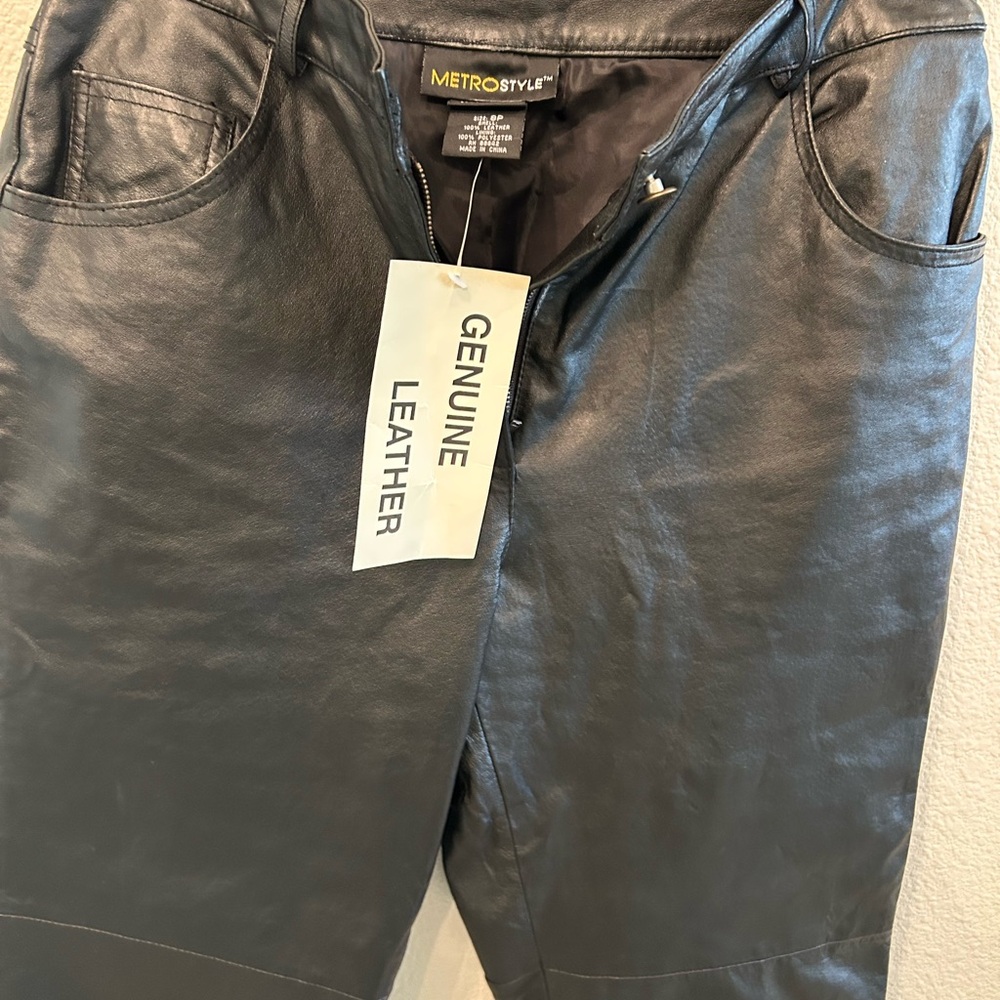 Metrostyle Black Leather Pants